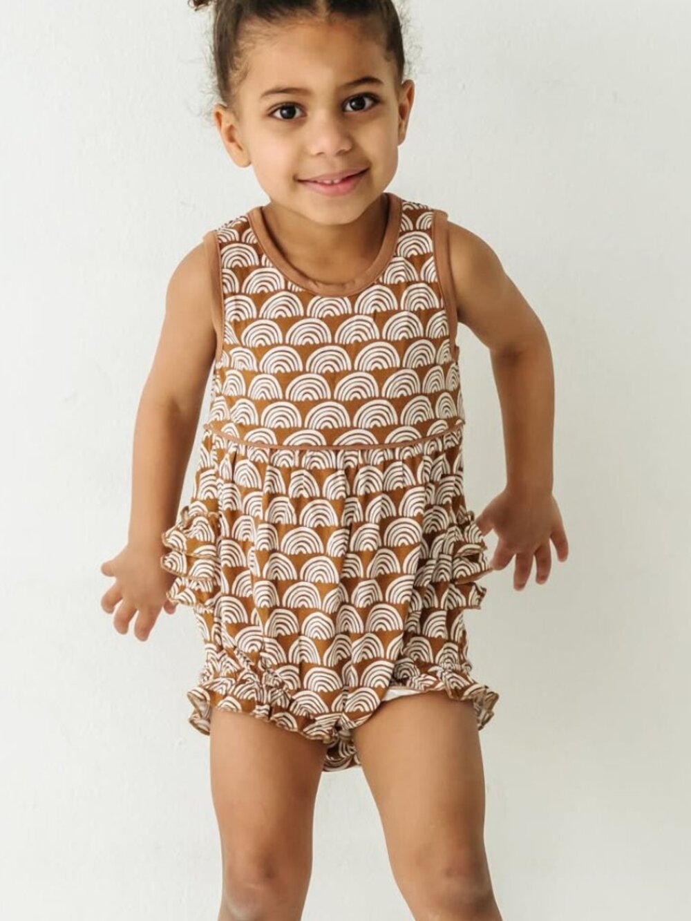 Little Sleepies Rust Rainbows Bubble Romper 6-12 Months